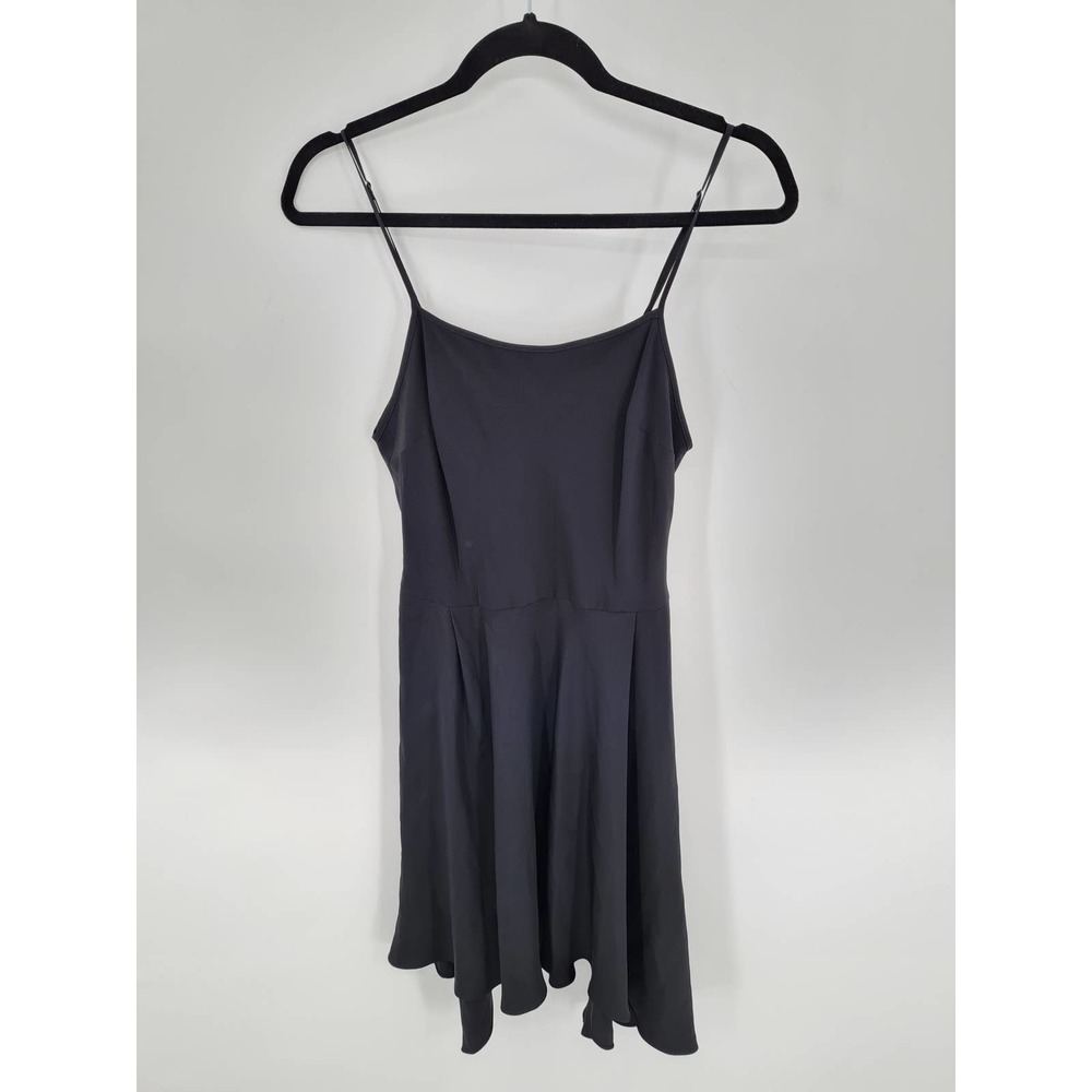 3.1 Phillip Lim Dress Black Fit And Flare Spaghetti Strap Silk Womens 6